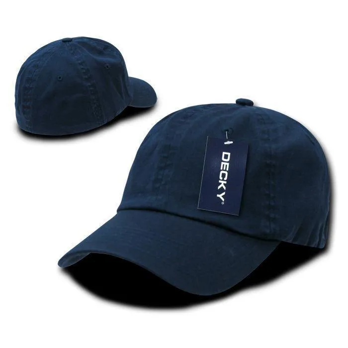 1 Dozen Decky Washed Cotton Polo Style Flex Fitted Baseball Hats Caps Wholesale Lots