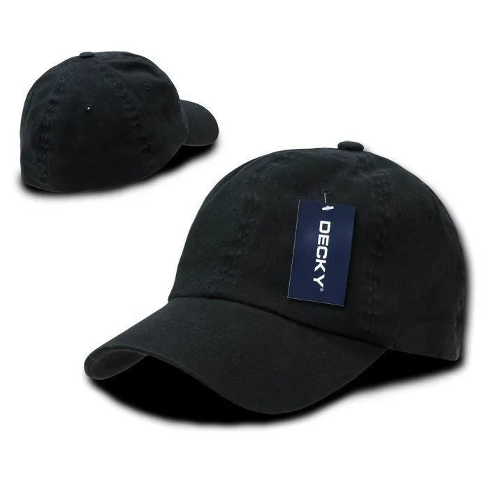 1 Dozen Decky Washed Cotton Polo Style Flex Fitted Baseball Hats Caps Wholesale Lots