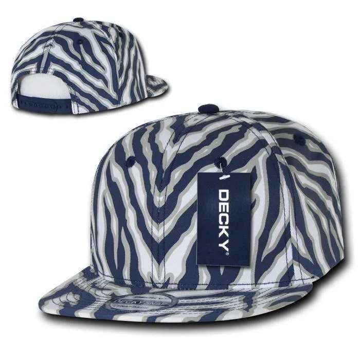 1 Dozen Decky Ziger Animal Print Flat Bill Hats Caps Baseball Zebra Wholesale Lots