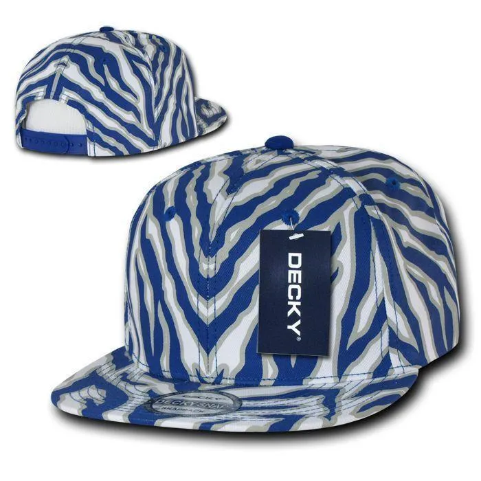 1 Dozen Decky Ziger Animal Print Flat Bill Hats Caps Baseball Zebra Wholesale Lots