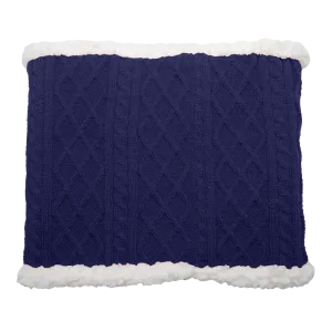 Cable Knit Snood Neck Warmer | Navy