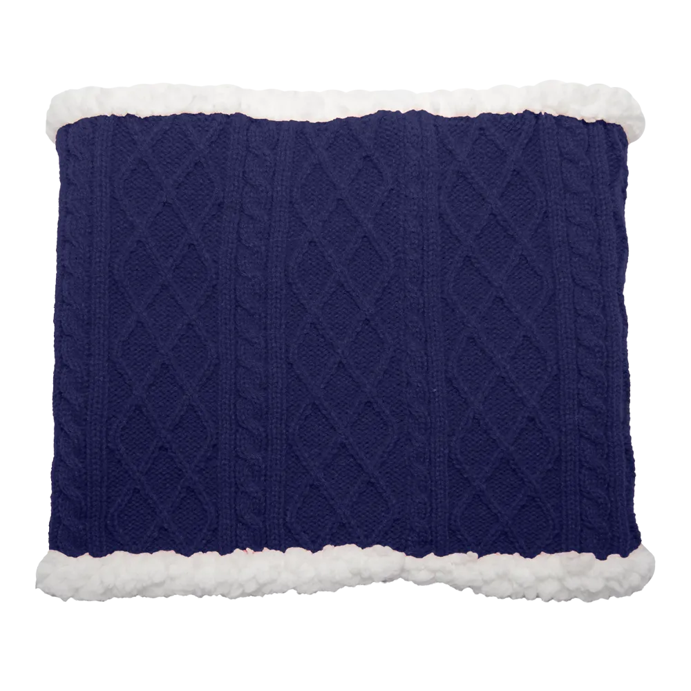 Cable Knit Snood Neck Warmer | Navy