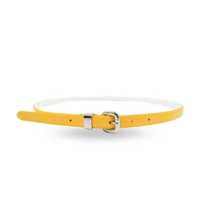 CARRIE -  Womens Yellow Skinny Patent Leather Belt