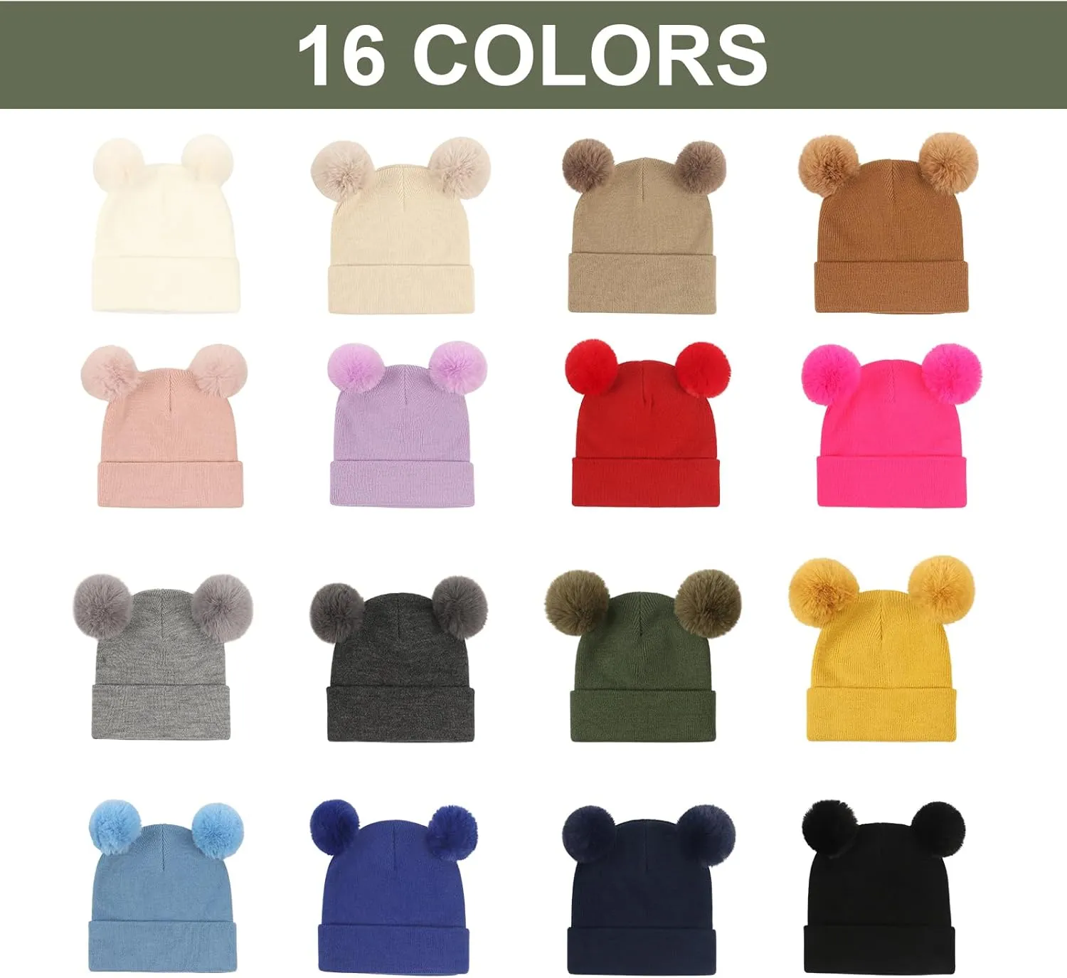 Custom Name Beanie Hats for Baby Girls Boys, Personalized Embroidered Beanies for Infants Toddlers, Winter Knit Hat