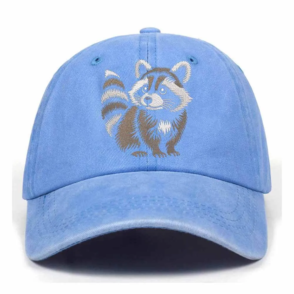 Cute Little Raccoon Vintage Washed Baseball Cap