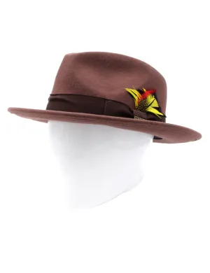 FHY INC,SOLID-FEDORA-HATS-CR FEDORA-BROWN
