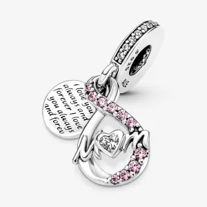 FINAL SALE Pandora Mom Infinity Pavé Double Dangle Charm