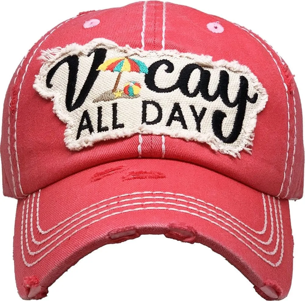 KBV1355 "Vacay All Day" Vintage Washed Baseball Cap