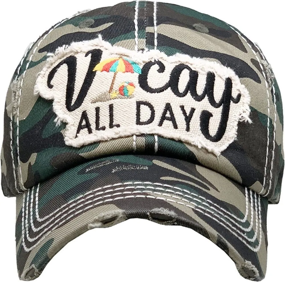 KBV1355 "Vacay All Day" Vintage Washed Baseball Cap