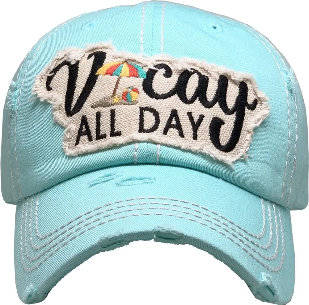 KBV1355 "Vacay All Day" Vintage Washed Baseball Cap