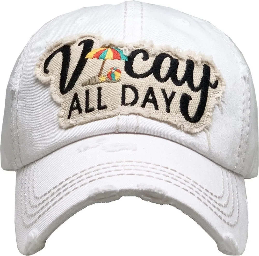 KBV1355 "Vacay All Day" Vintage Washed Baseball Cap