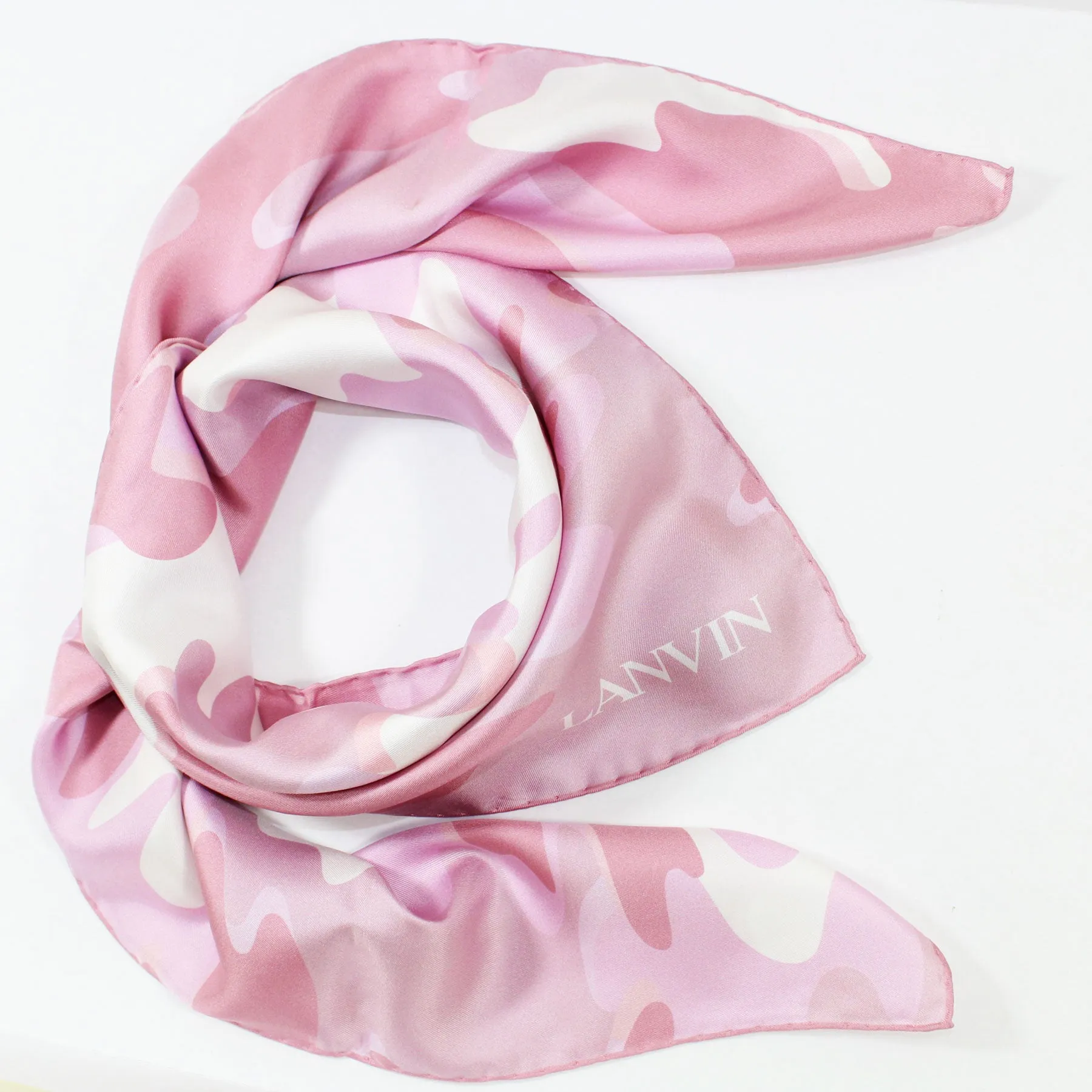 Lanvin Scarf Pink Camo - Twill Silk Square Foulard SALE