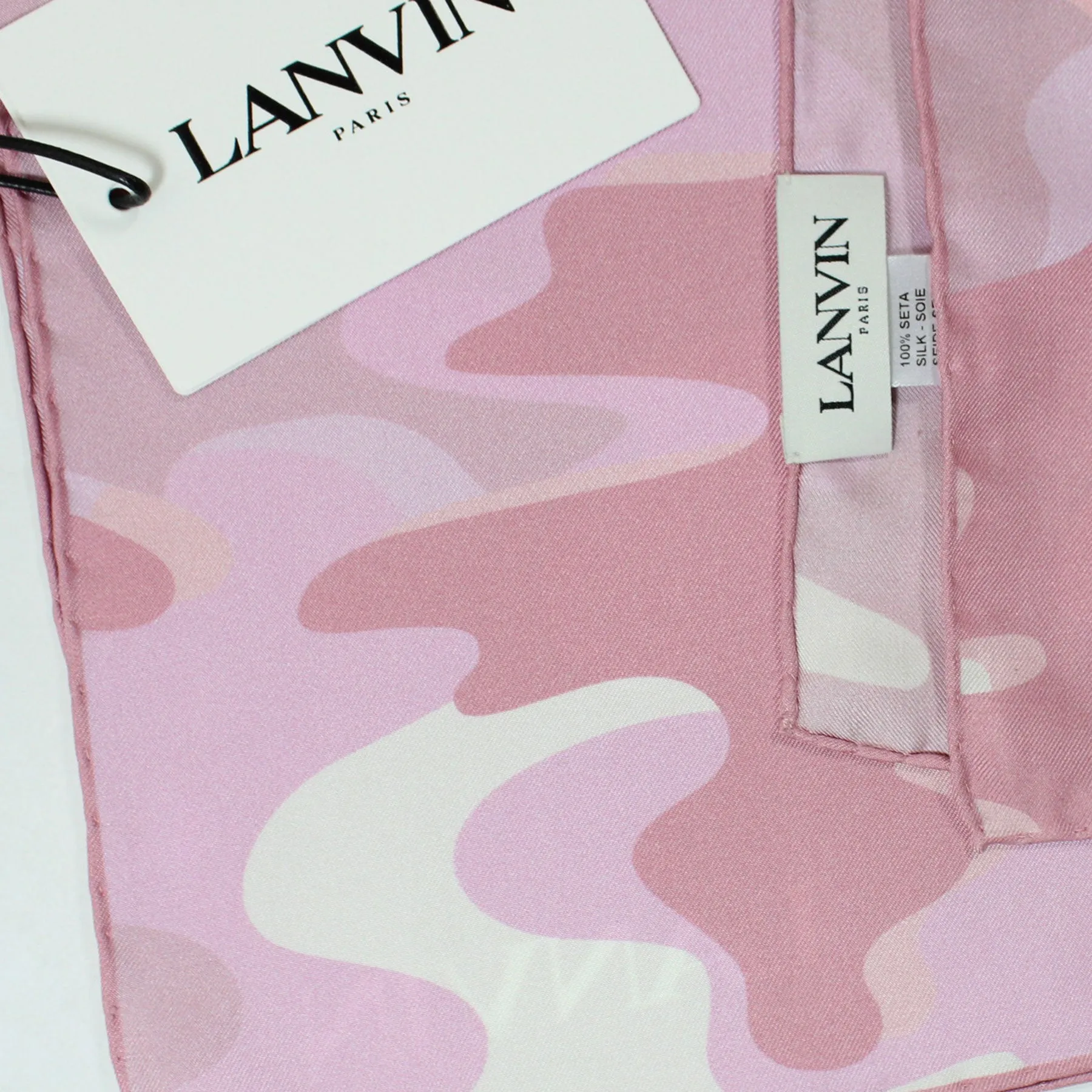 Lanvin Scarf Pink Camo - Twill Silk Square Foulard SALE