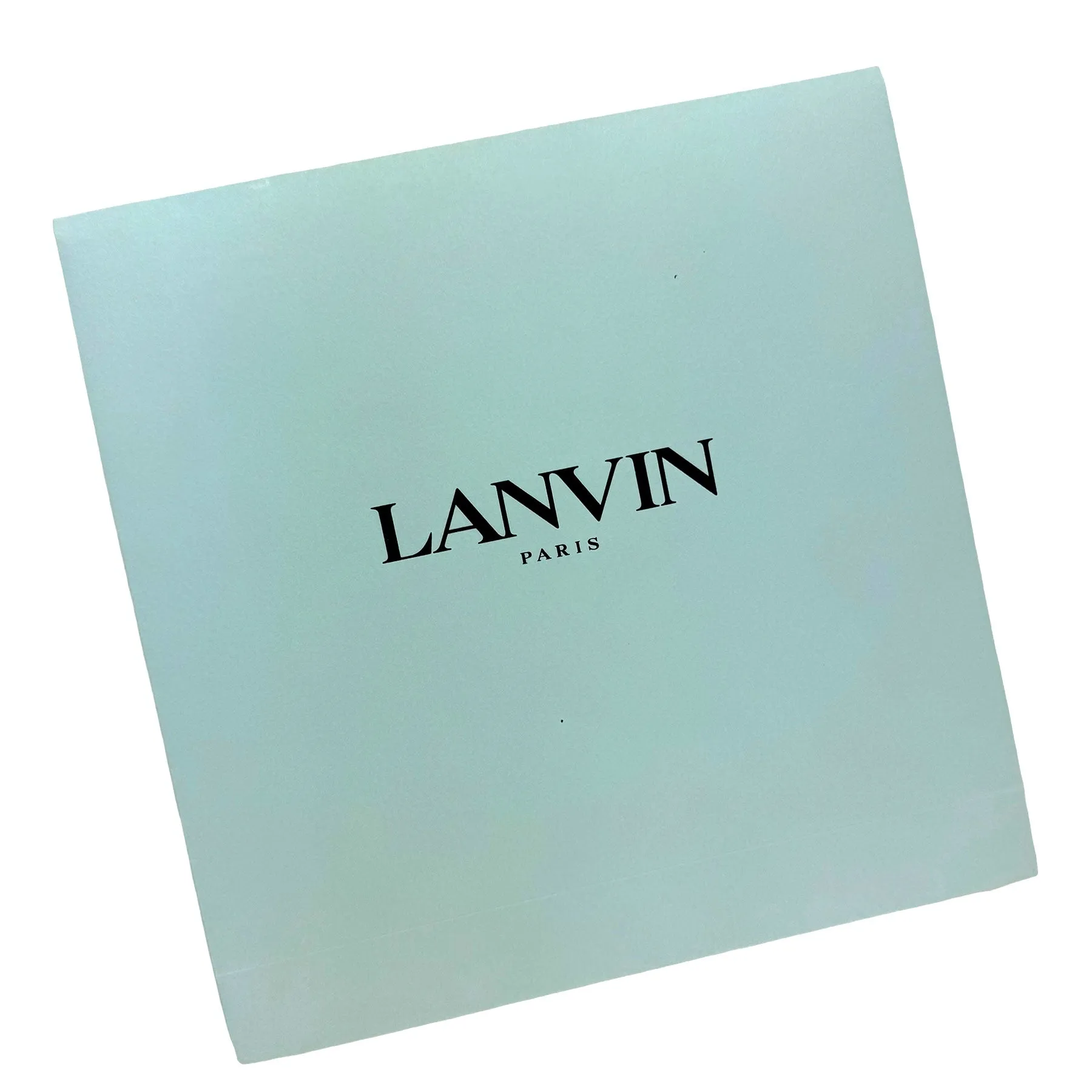 Lanvin Scarf Red Navy Logo Island Design - Twill Silk Square Foulard BLACK FRIDAY SALE