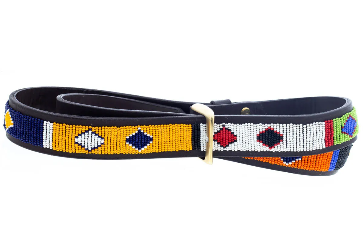Maasai Beaded Leather Dog Collar