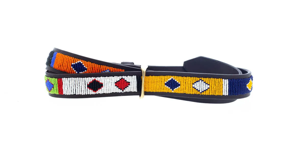 Maasai Beaded Leather Dog Collar