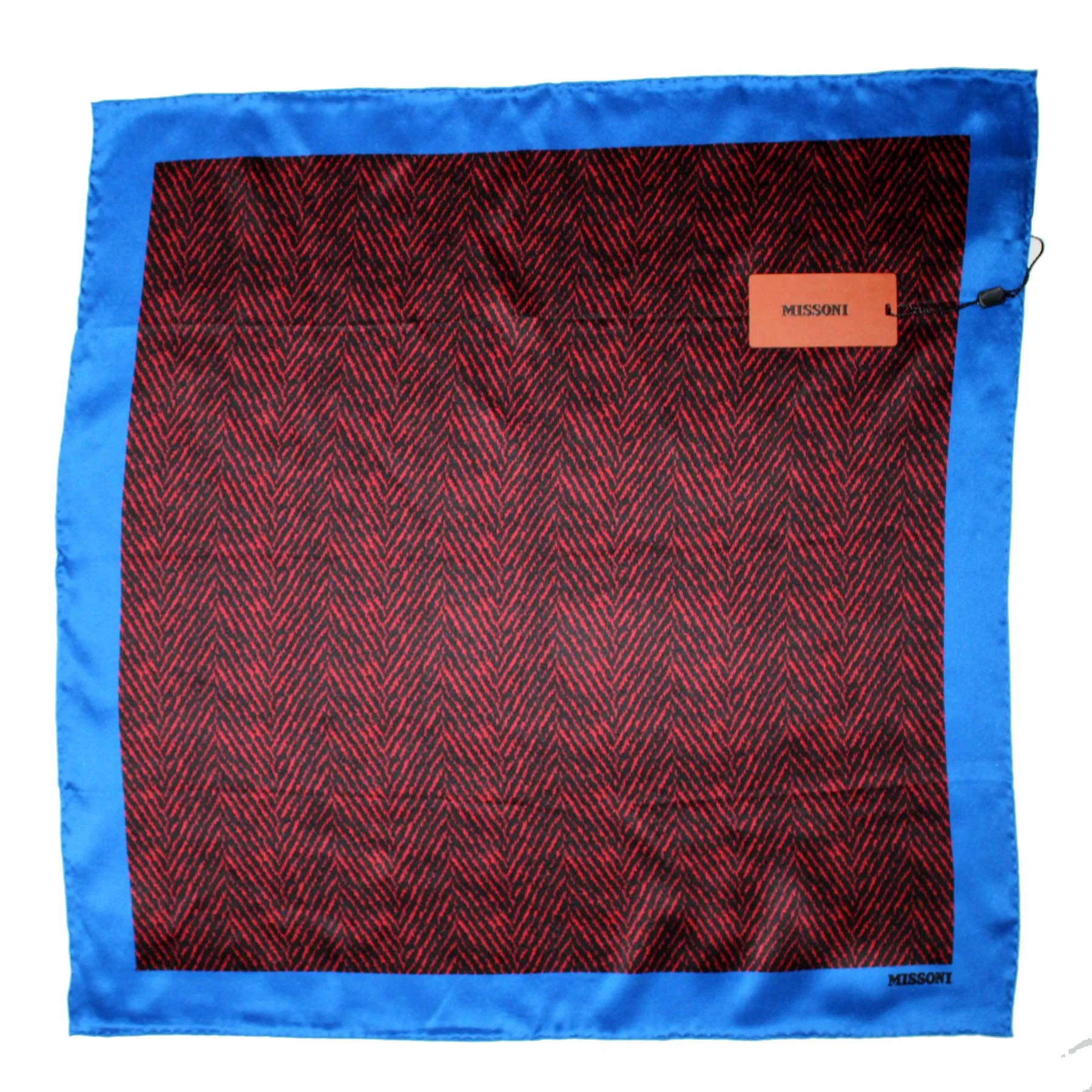 Missoni Small Silk Scarf Royal Blue Fire Red Black SALE