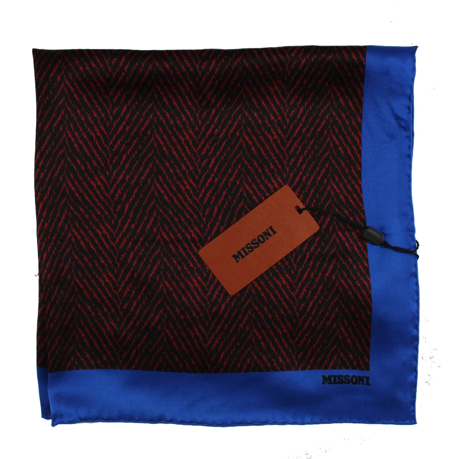 Missoni Small Silk Scarf Royal Blue Fire Red Black SALE