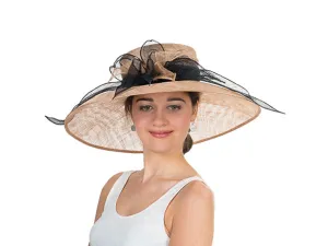 Rebecca Wide Brim Lampshade Hat Cognac