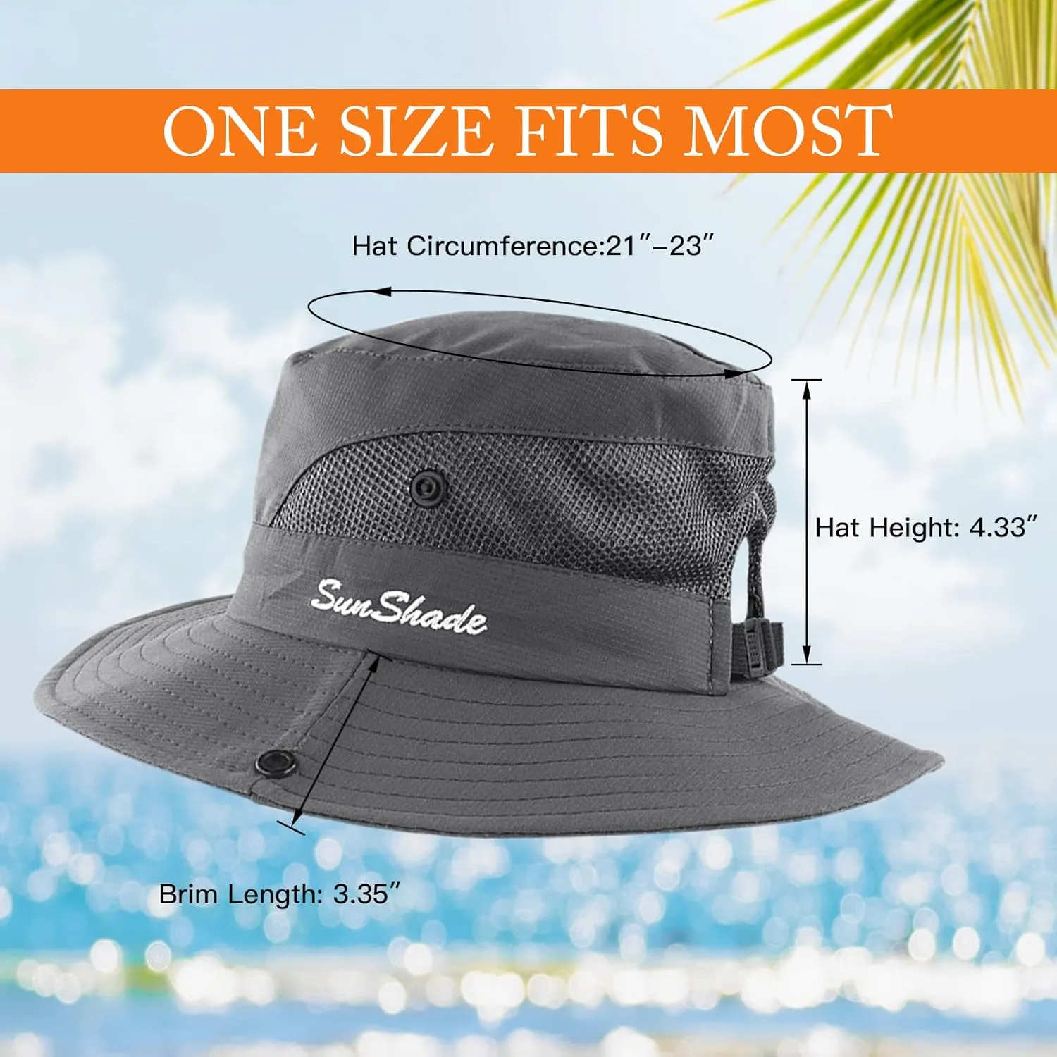 Sun Hats for Women Beach Hat Ponytail Hat Womens Sun Hat with UV Protection Wide Brim