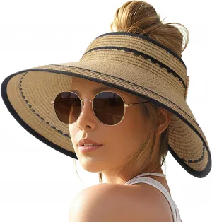 Sun Hats for Women, Beach Hat Sun Hat Women Visor Hats Wide Brim Foldable Floppy