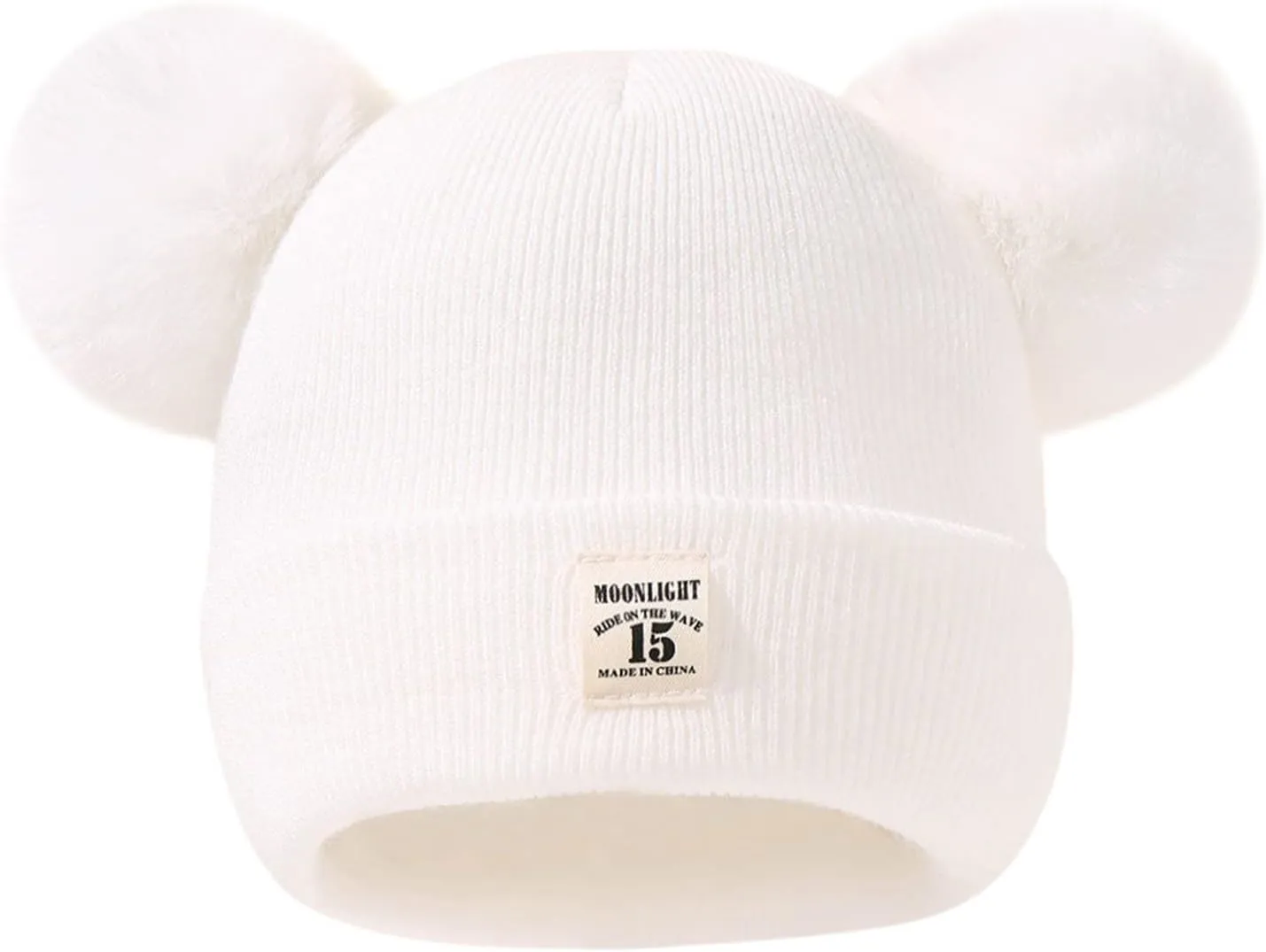Winter Hat for Kids Toddler Children Boys Girls Beanie with Double Poms Poms Soft Warm Knitted Beanie Hat
